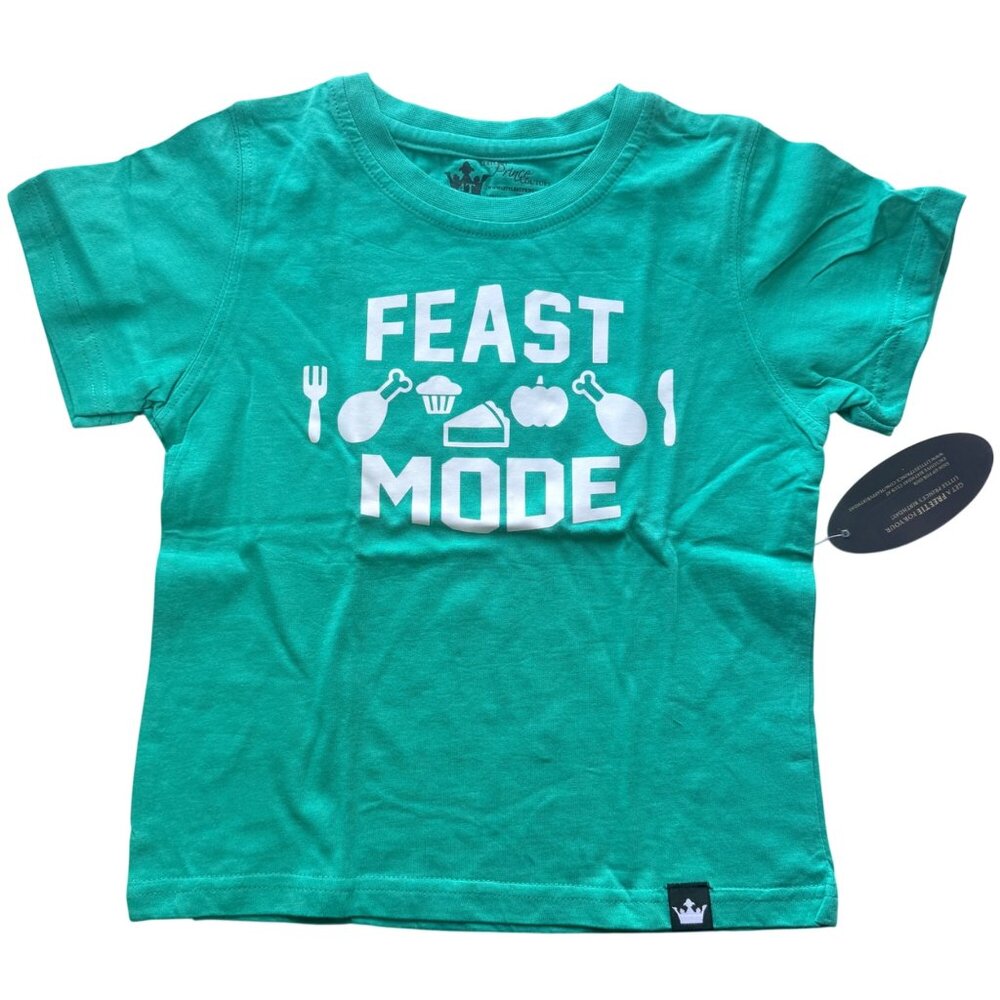 Littlest Prince Couture Toddler Tee 4T Feast Mode Green Cotton Blend